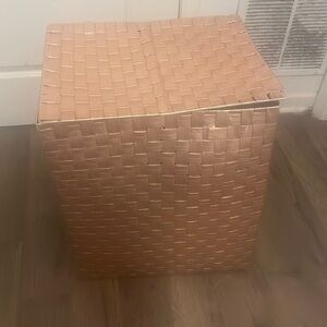Rose gold clothes hamper